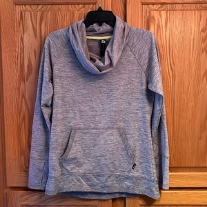 Women’s Gray Athletic Sweatshirt with Neck Scarf